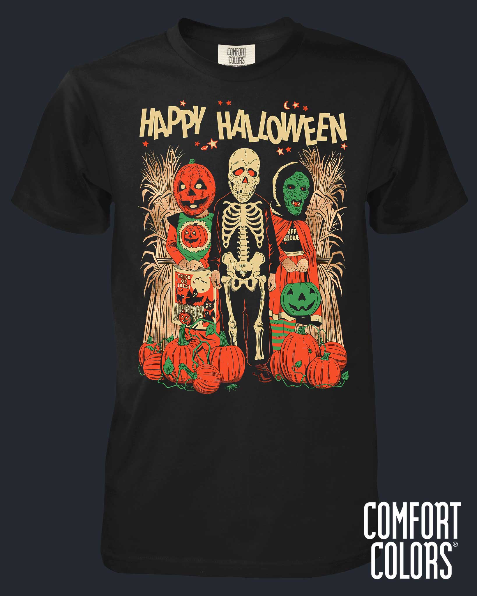 03193CC-HalloweenTrio-s.jpg Halloween Trio - Happy Halloween - Comfort Colors - Image 1