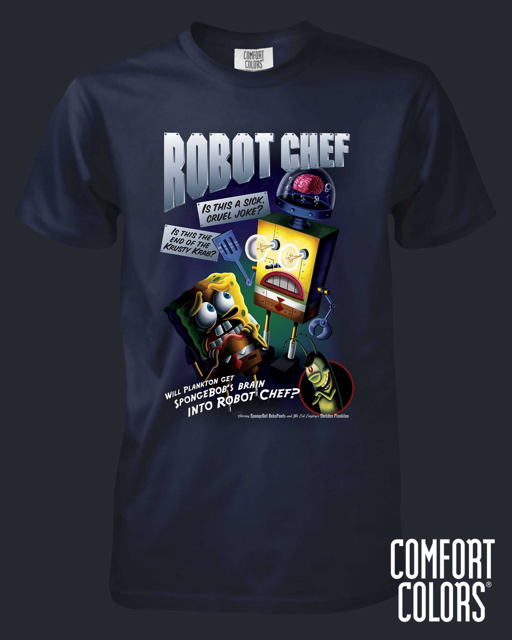 03218CC-Spongebob-RobotChef-s_48156e70-f962-4889-82fc-fc29e0731228.jpg Spongebob Squarepants - Robot Chef - Comfort Colors - Image 1