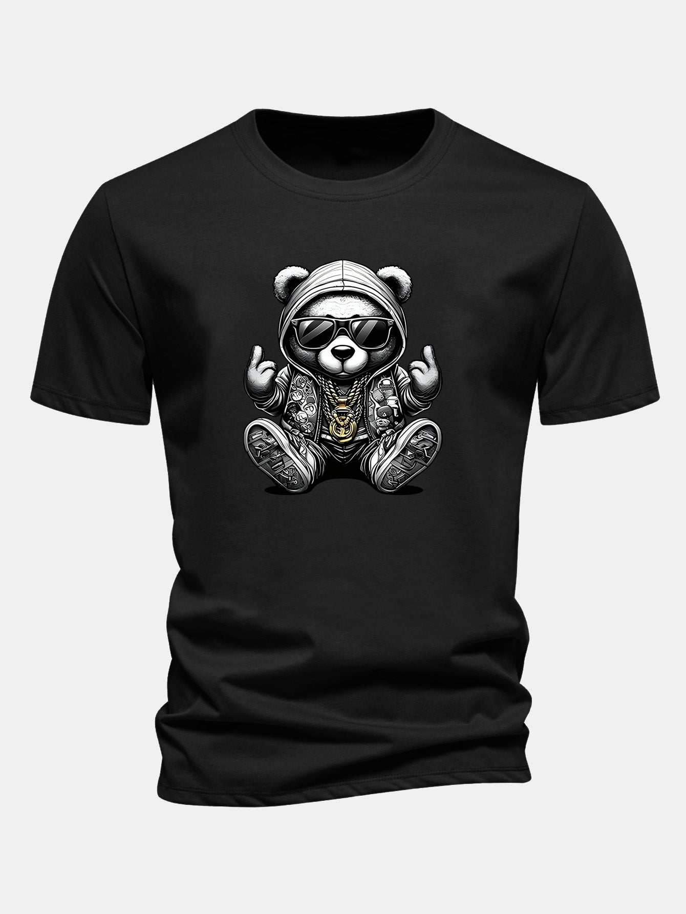 11_Tuir7a-1.jpg Regular Fit Hip Hop Bear Print Cotton T-Shirt - Image 1