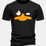 Regular Fit Emoji Duck Print Cotton T-Shirt