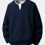 Relax Fit Waffle 2 In 1 Notched Collar T-Shirt