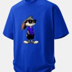 Relax Fit Sunglasses Rabbit Print Cotton T-Shirt