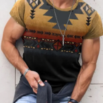 Men's Casual Vintage Print T-Shirt 019