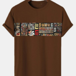 Men's Casual Vintage Print T-Shirt 043