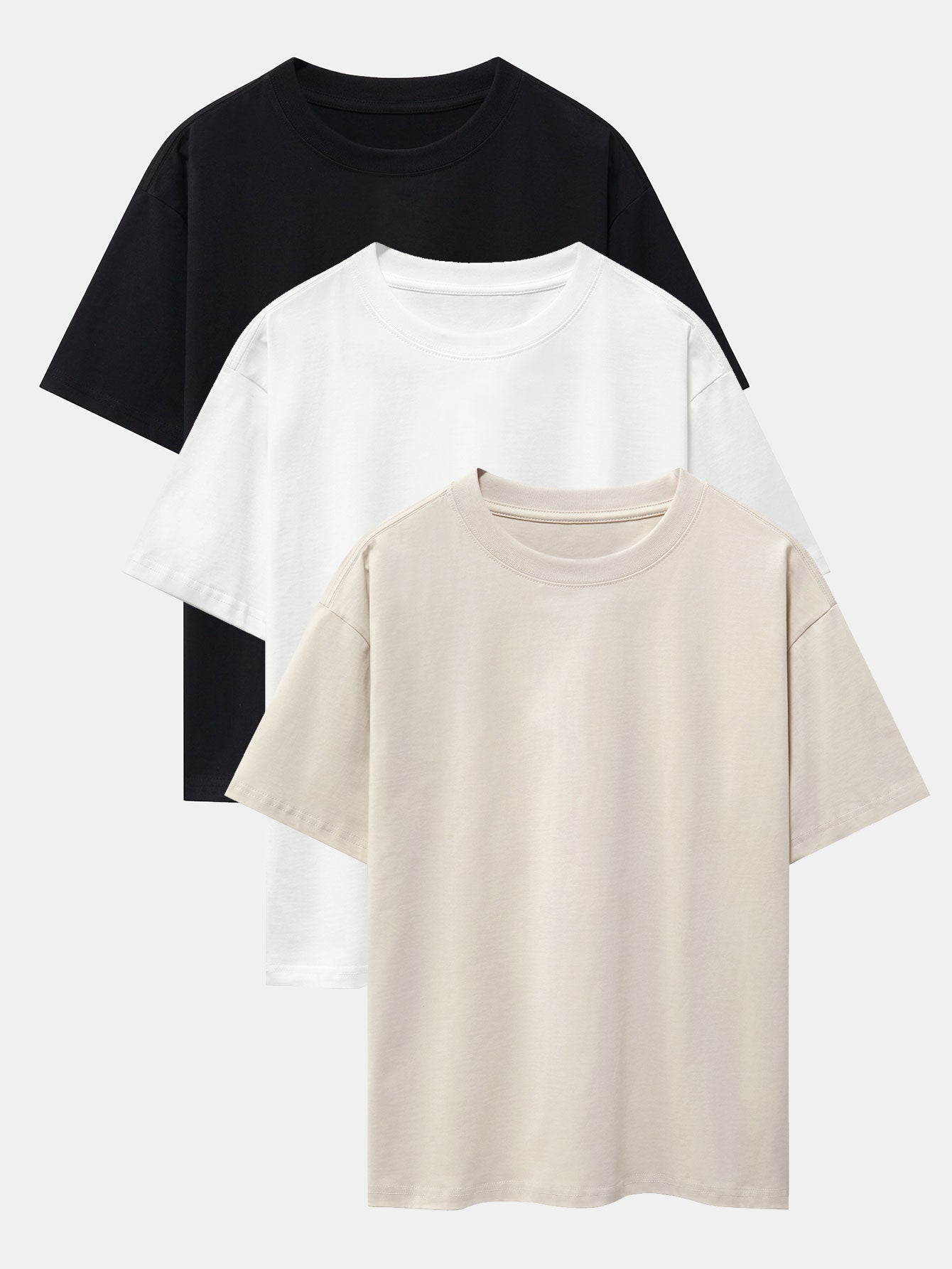 3_T_1_50d3361b-ce79-4059-9e3b-c744553acb97-1.jpg 3 Pieces Basic Heavy Weight Drop Shoulder Oversize T-Shirts - Image 1