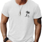 Suitmens Men's Fashion Casual Coconut Print Short Sleeve T-Shirt