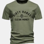 Regular Fit Dirty Hands Clean Money Print Cotton T-Shirt