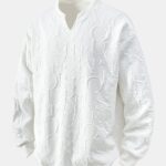 Letter Jacquard V Neck T-Shirt
