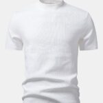 Ribbed Mock Neck T-Shirt