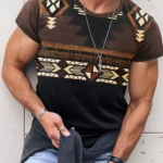 Men's Casual Vintage Print T-Shirt 018