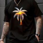 100% Cotton Men's Round Neck Casual Printed T-Shirt 012