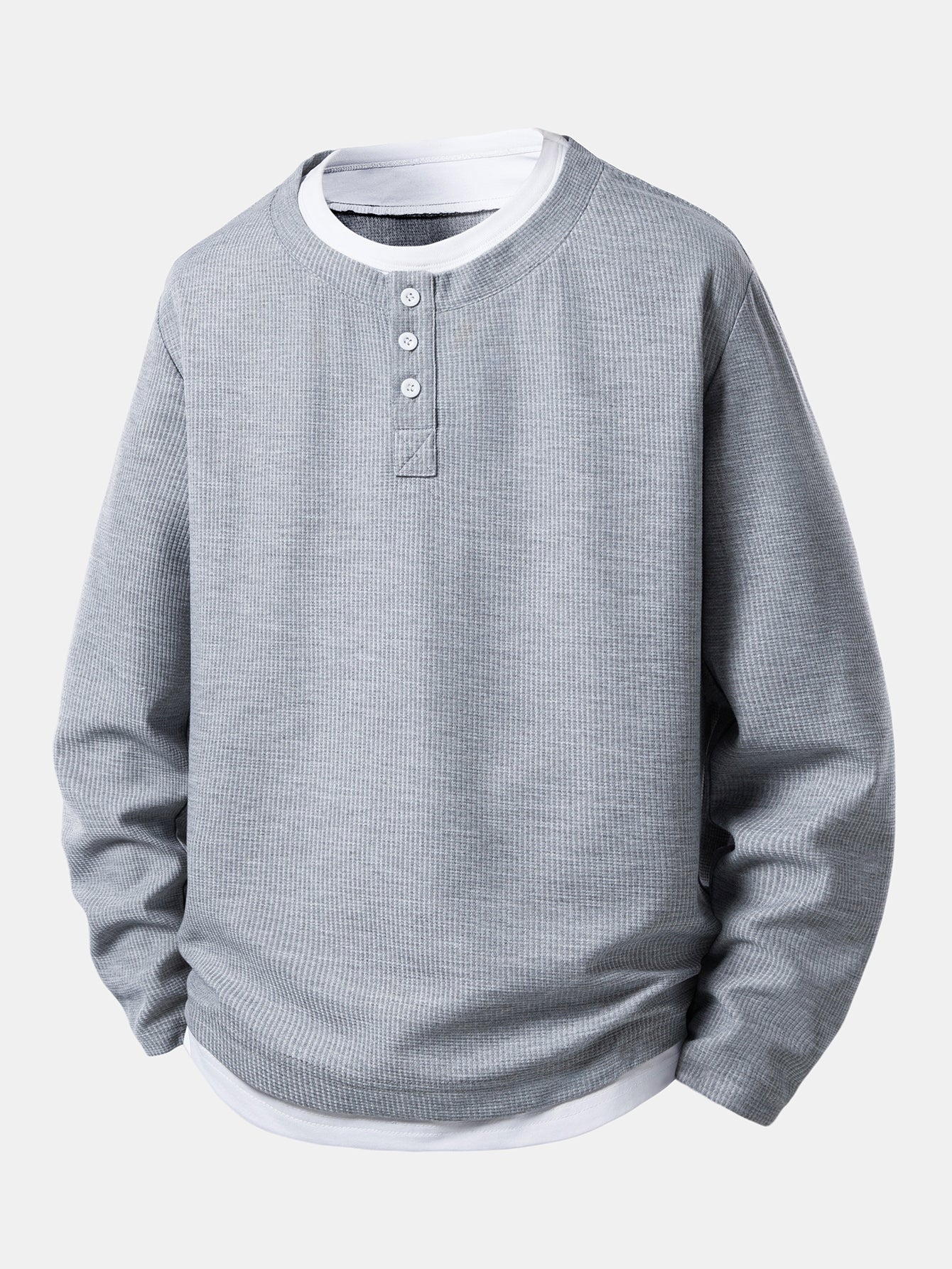 E5_9B_BE_E5_B1_82_204_38758u-1.jpg 2 In 1 Henley Collar Waffle T-Shirt - Image 1
