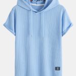 Ribbed Hooded  Arc Hem T-Shirt