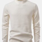 Long Sleeve Waffle Mock Neck T-Shirt