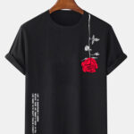 Slogan Rose Print T-Shirt