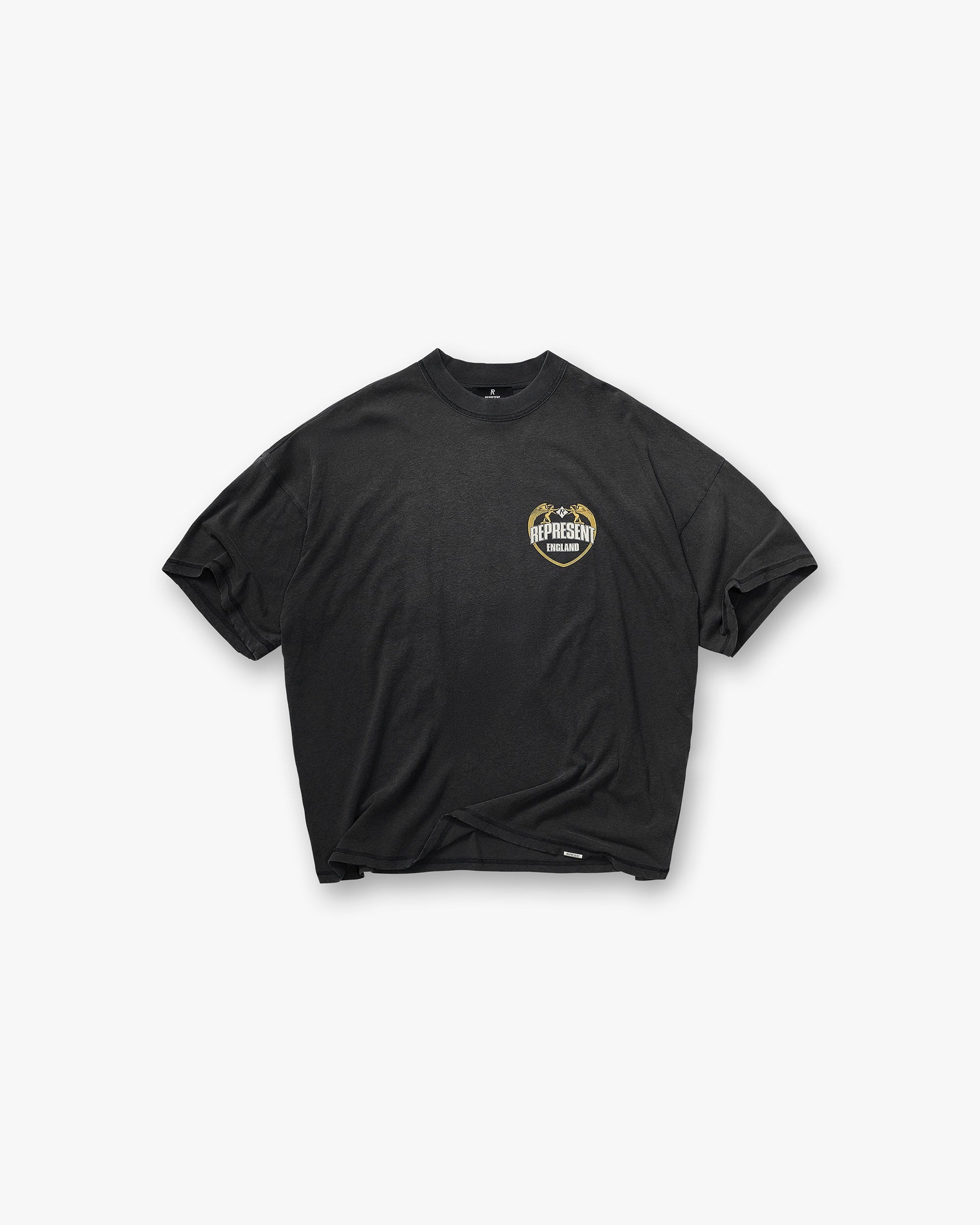 YGlAogTbnDoNEbpcoQ1U6gx6XADh5TDRrYUWnjgvJXU-1.jpg Angel Border T-Shirt - Stained Black - Image 1