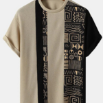 Men's Casual Vintage Print T-Shirt 048
