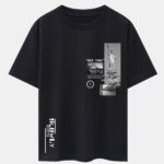 New York Architecture Print Drop Shoulder Oversize T-Shirt