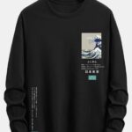 Long Sleeve Tokyo Ukiyo-e Print Cotton T-Shirt