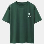 Smiley Face Print Drop Shoulder Oversize T-Shirt