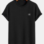 Short Sleeve Waffle Arc Hem T-Shirt